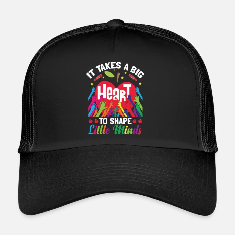 Es braucht ein großes Herz, um kleine Köpfe zu formen - Trucker Cap - Schwarz/Schwarz
