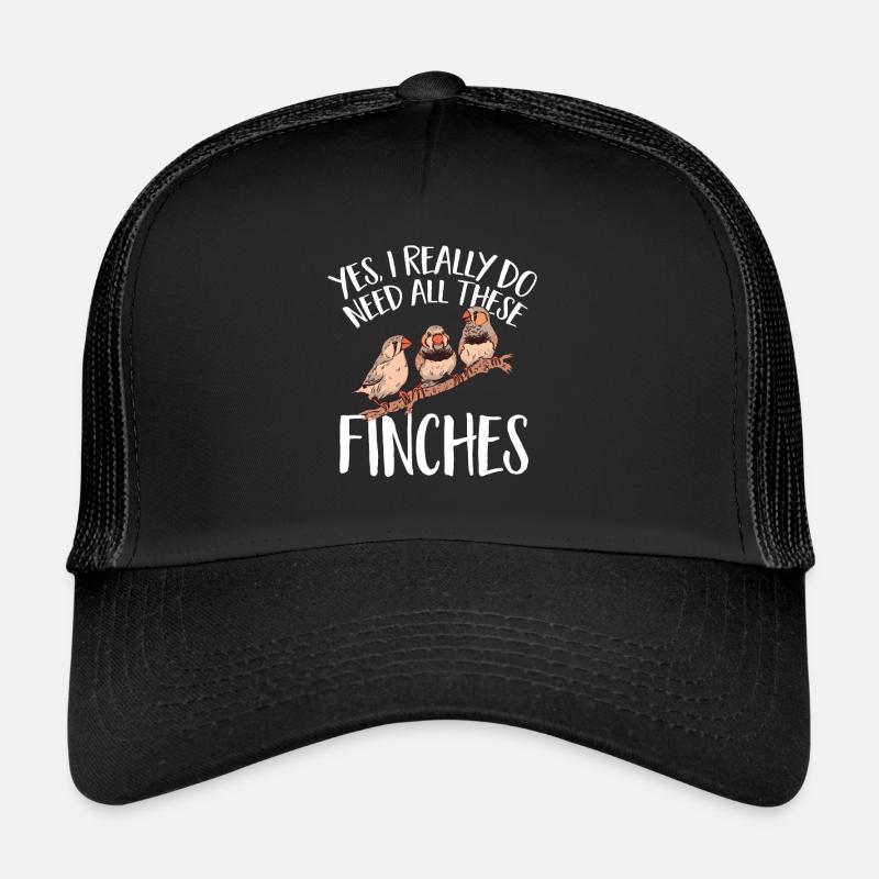 Zebrafinken Vogel Zebrafink - Trucker Cap - Schwarz/Schwarz