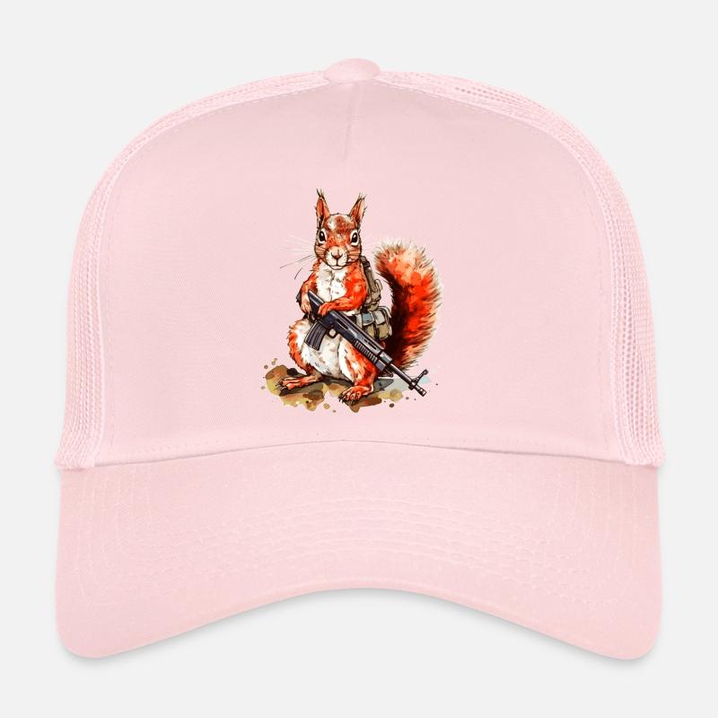 Eichhörnchen ist entschlossen und schwer bewaffnet Trucker Cap