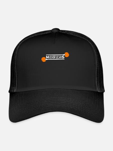 Seulement ici pour le verre fondu - soufflage de verre - Casquette trucker  - noir/noir - Devant