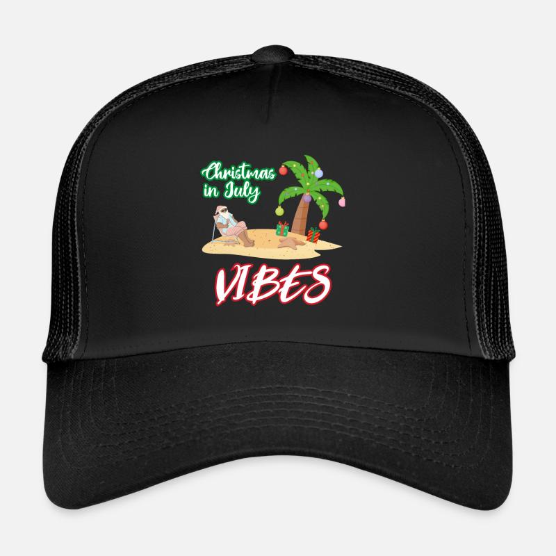 Weihnachten im Juli, Weihnachten - Trucker Cap - Schwarz/Schwarz