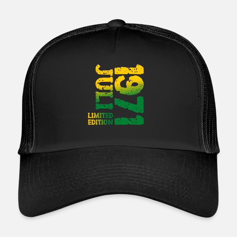 1971 Juli Limited Edition Geburtstag Geschenk - Trucker Cap - Schwarz/Schwarz