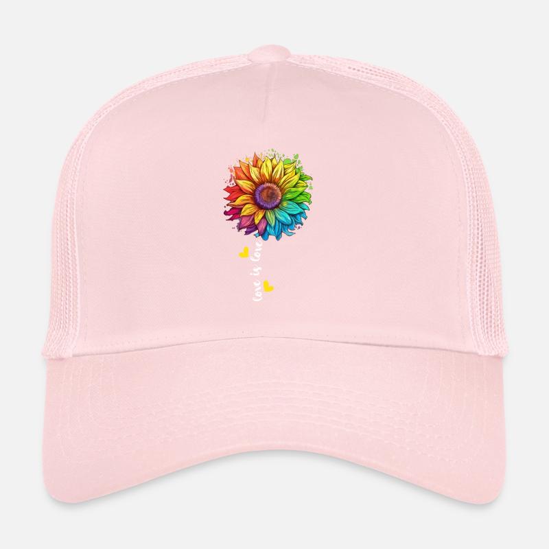 Rainbow Sunflower LGBTQ Lover Pride Community Pun Casquette trucker 