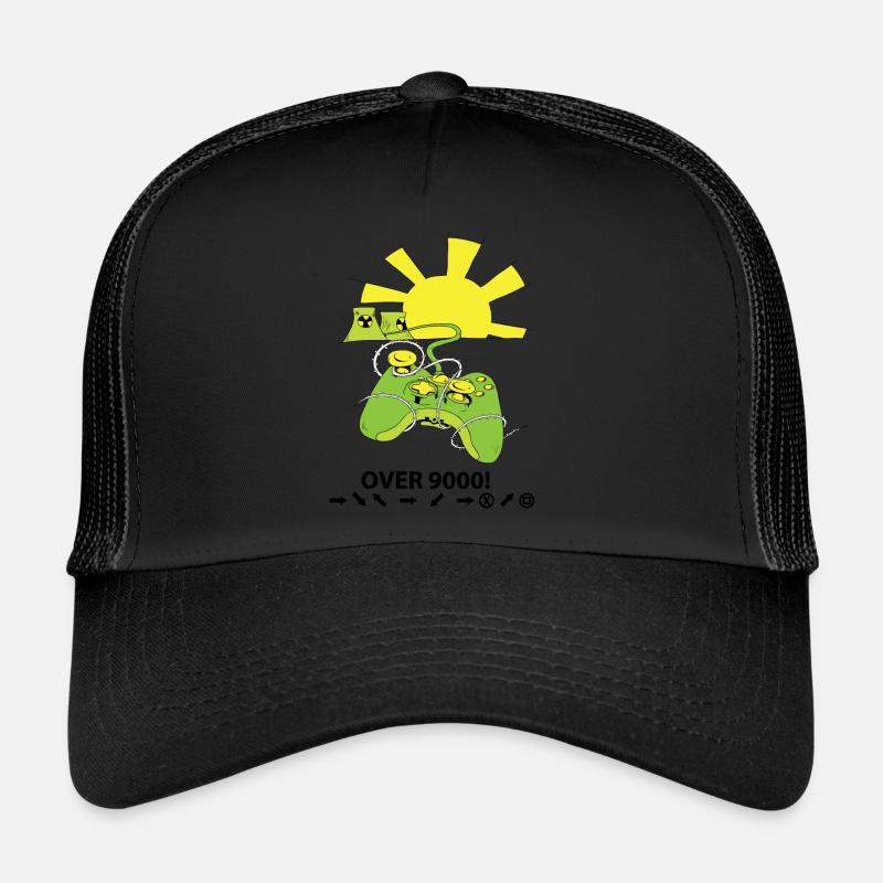Over 9000 nuclear plant gaming controller gamer Trucker Cap