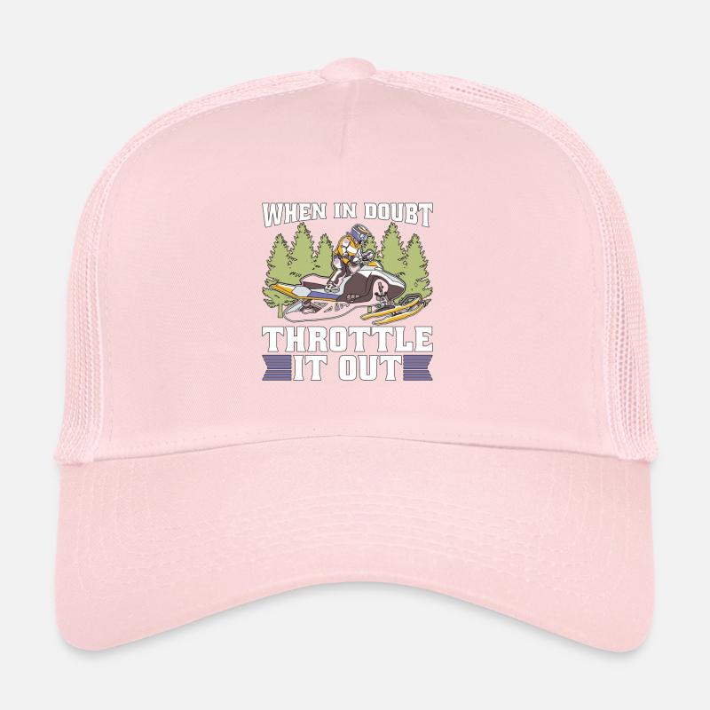 Snowmobile Racing When In Doubt Throttle Mountain Trucker Cap