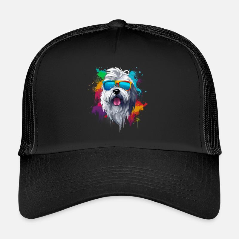 Bobtail Hund Hunderasse Old English Sheepdog Trucker Cap