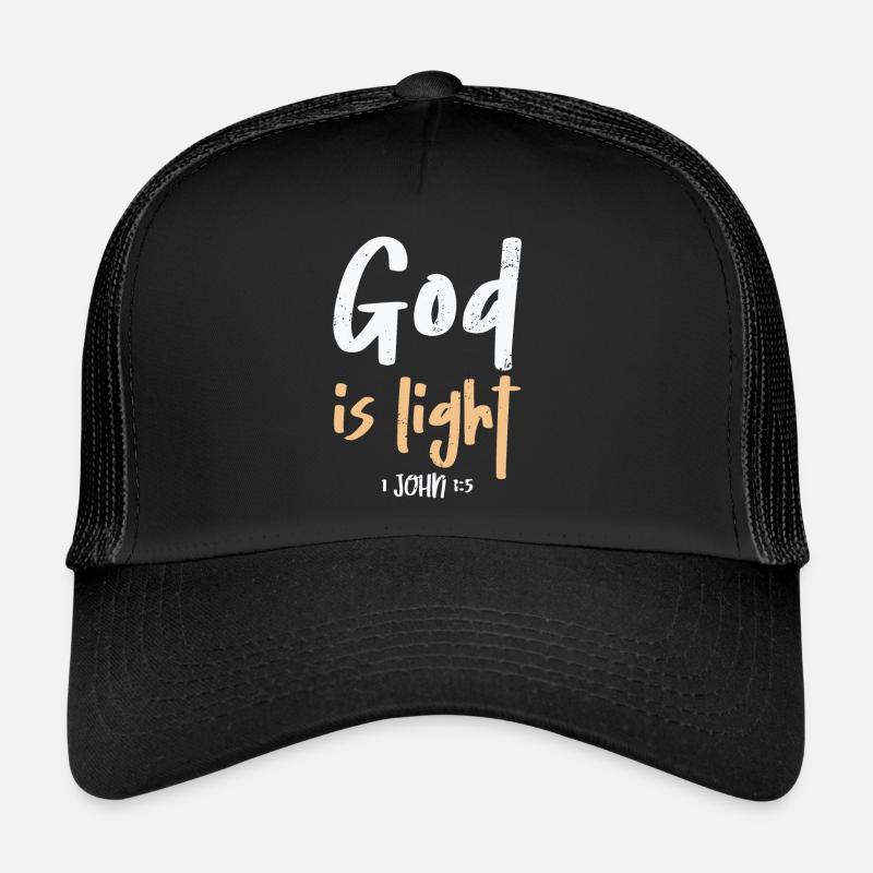 Dieu est Lumière Chrétien Bible Verset Foi Casquette trucker 