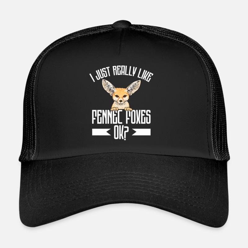 Fennek Fuchs Fennec Fox Wüstenfuchs - Trucker Cap - Schwarz/Schwarz