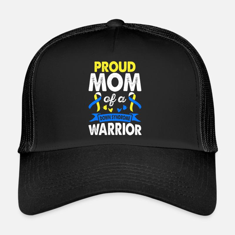 Mutter Des Down-syndrom-kriegers-bewusstseins, - Trucker Cap - Schwarz/Schwarz