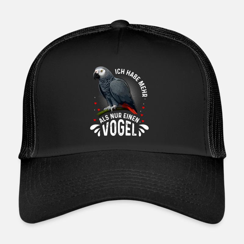 Graupapagei Ich habe mehr als einen Vogel - Trucker Cap - Schwarz/Schwarz
