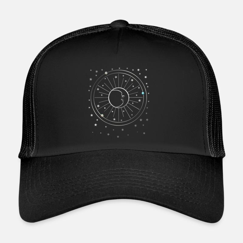 Moon - Stars - Planets - Starry Sky - Galaxy Trucker Cap