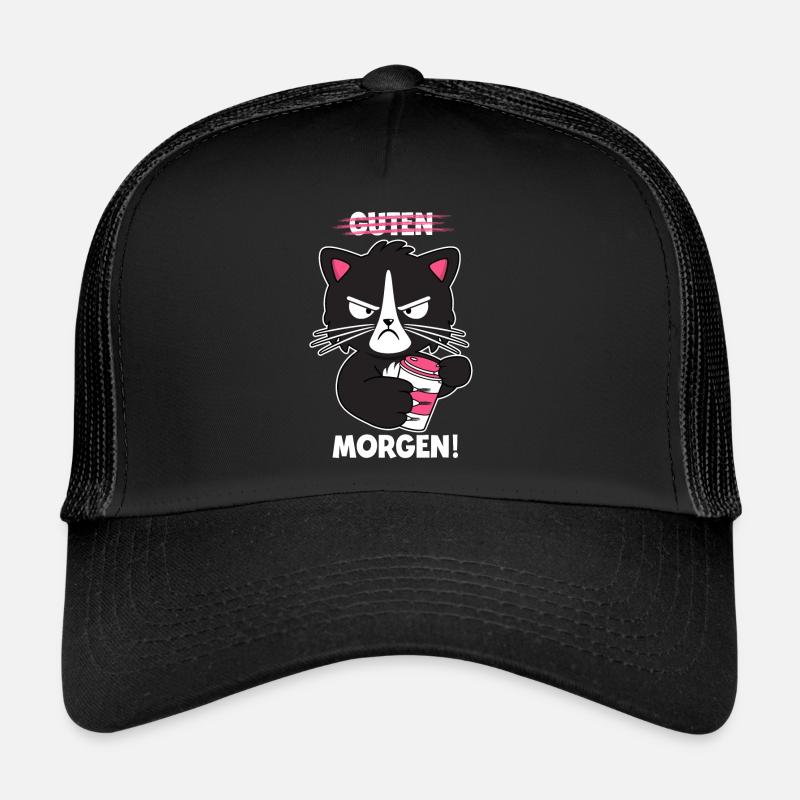 Guten Morgen Katze Kaffee Morgenmuffel Geschenk Trucker Cap