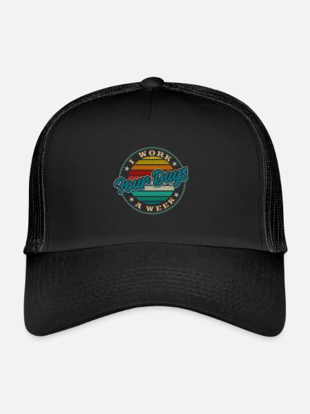 Job Profession Work Four-day week Office - Trucker Cap - black/black - Front