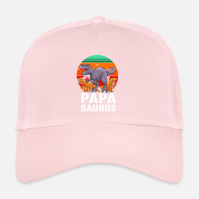 Papasaurus Dinosaur Dad Trucker Cap