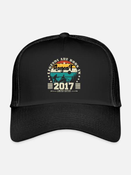 August 2017. Birthday gift August 2017. August - Trucker Cap - black/black - Front