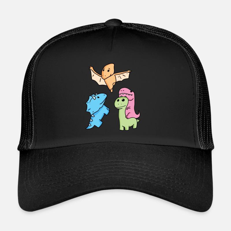 Dinosaurier - Trucker Cap - Schwarz/Schwarz