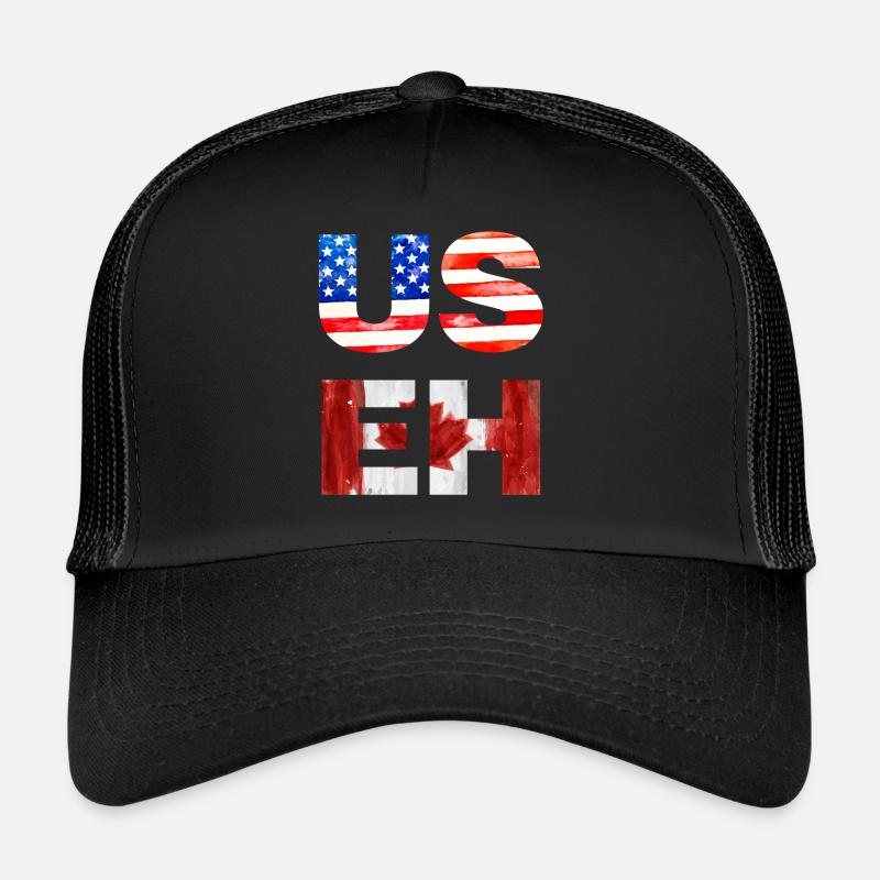 US EH Canadian American Flag Trucker Cap
