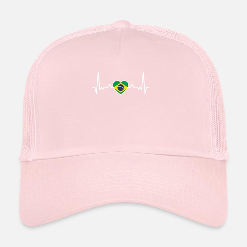Brésil battement de cœur Brésiliens Casquette trucker 