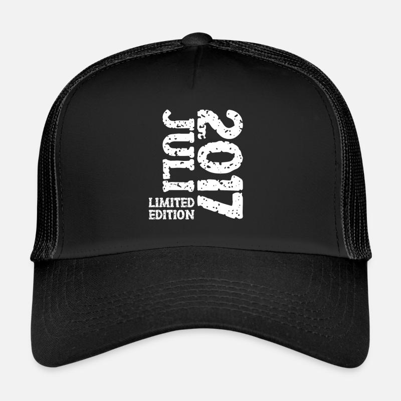 2017 Juli Limited Edition Geburtstag Geschenk - Trucker Cap - Schwarz/Schwarz