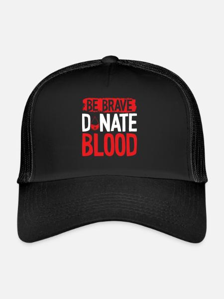 Soyez courageux, donnez du sang - Casquette trucker  - noir/noir - Devant