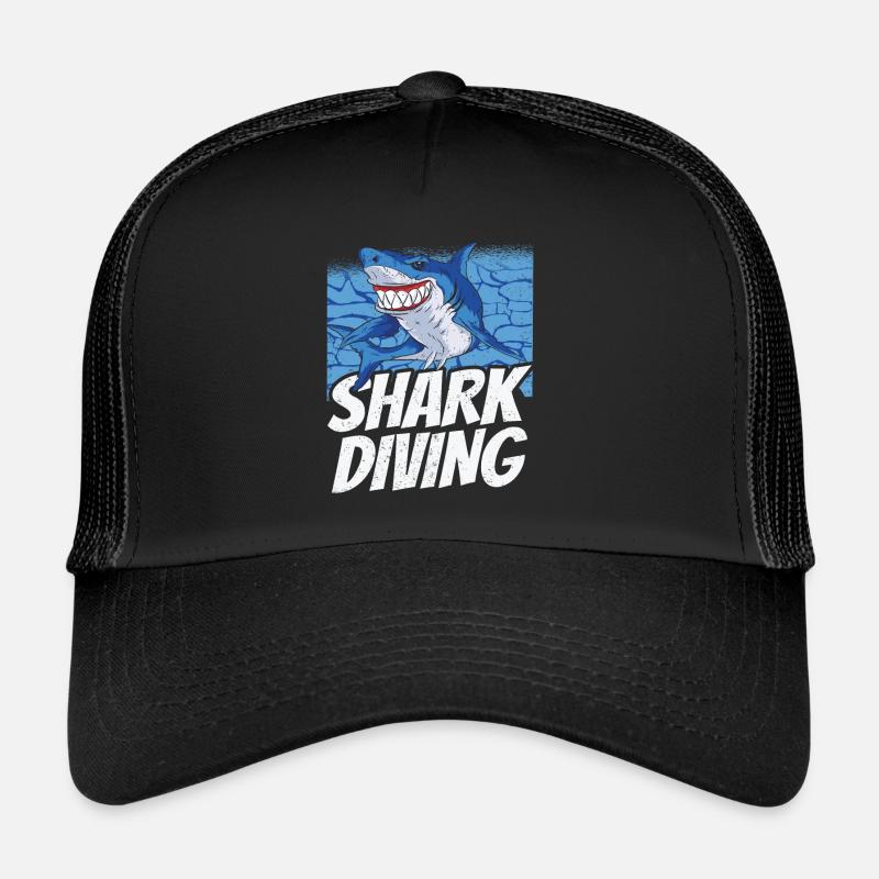 Shark Diving Shark Diving Shark Shark Shark Trucker Cap