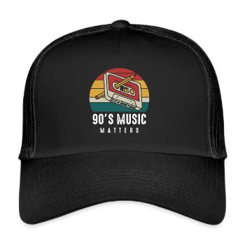 Nineties Music - Cassette with Pencil - Trucker Cap - black/black - Front