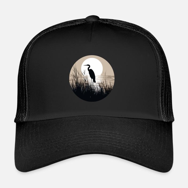 Heron in reeds Trucker Cap