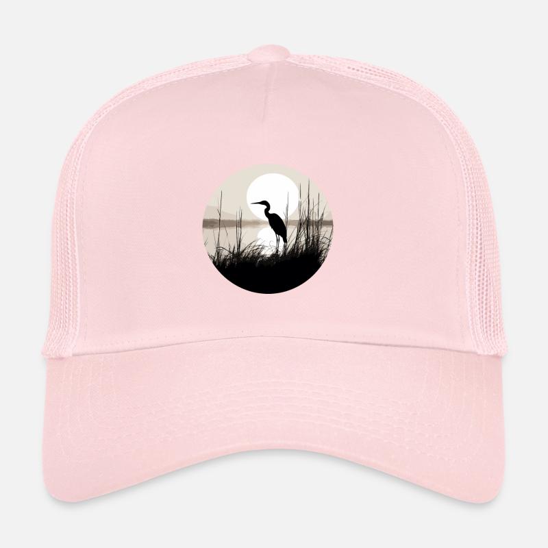 Hérons dans les roseaux Casquette trucker 
