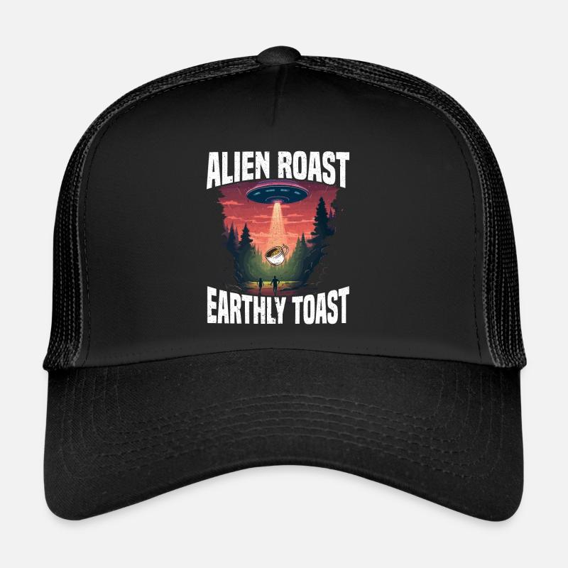 Alien Coffee Lover Caffeine UFO Extraterrestrial Trucker Cap