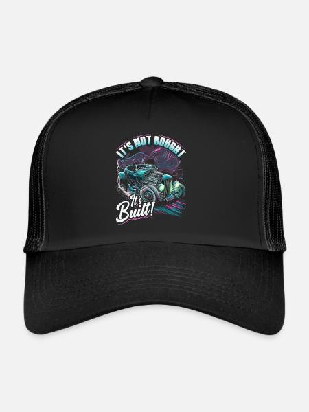 Hot Rod, ce n’est pas acheté son rat construit et muscle car - Casquette trucker  - noir/noir - Devant