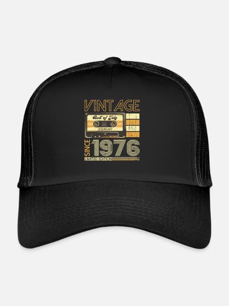 47th Birthday Man Original July Vintage 1976 - Trucker Cap - black/black
