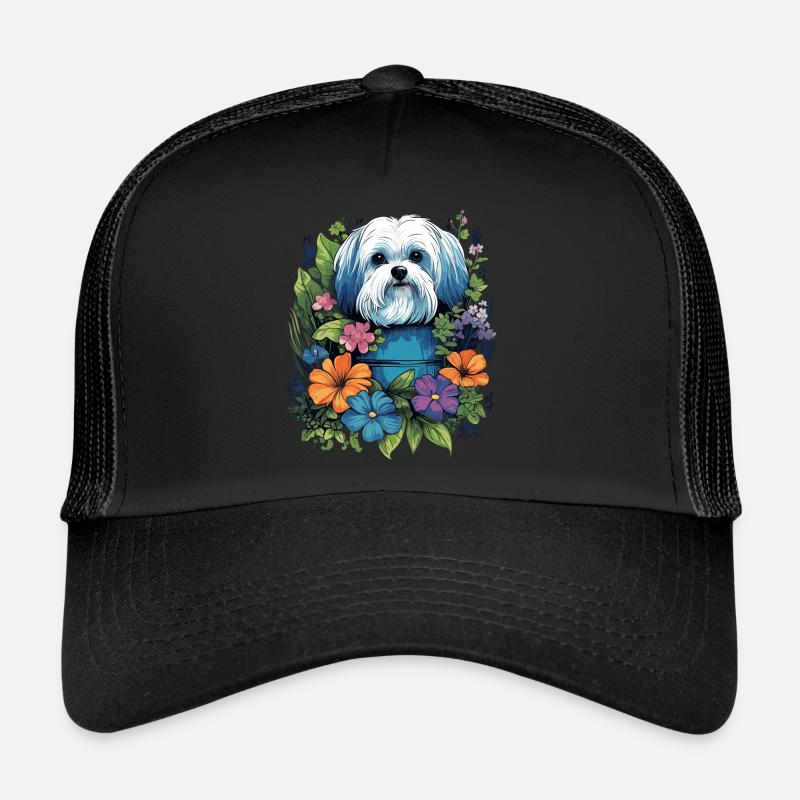 Cadeau de chien maltais Casquette trucker 
