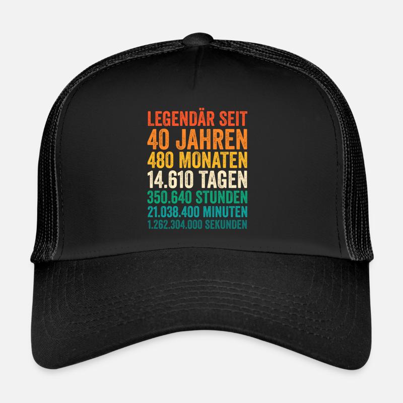 40 Jahre Vierzigster Geburtstag Trucker Cap