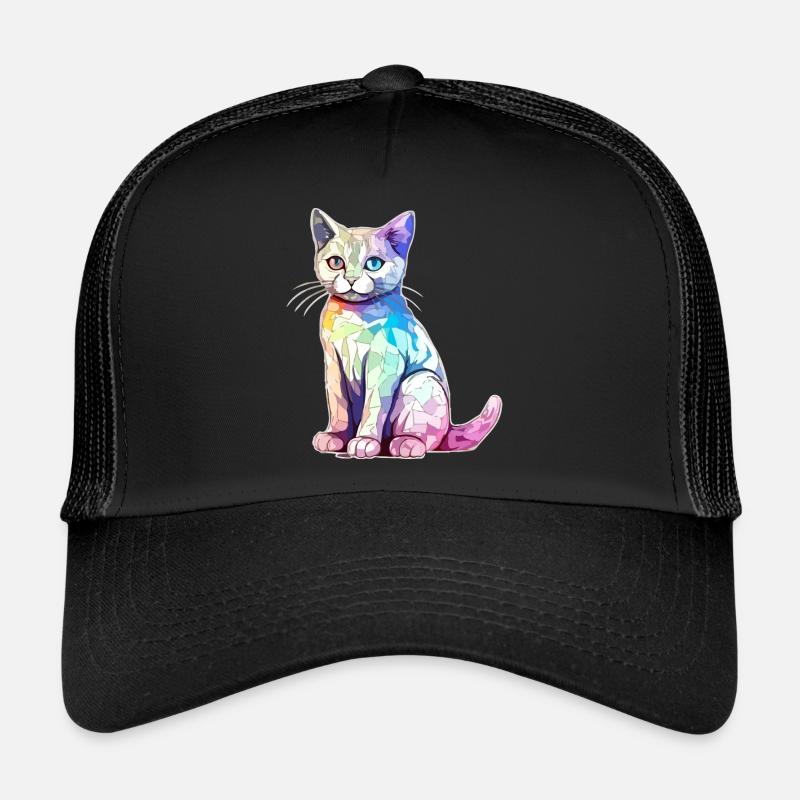 Hako le chat multicolore Casquette trucker 
