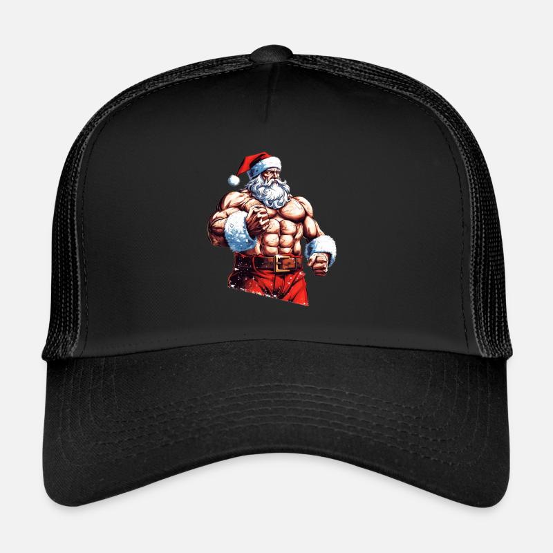 Reindeer's Personal Trainer: Santa Bodybuilder Chr Trucker Cap