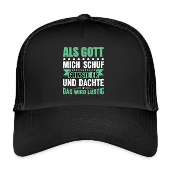 Lustige Sprüche - Trucker Cap - Schwarz/Schwarz - Vorne