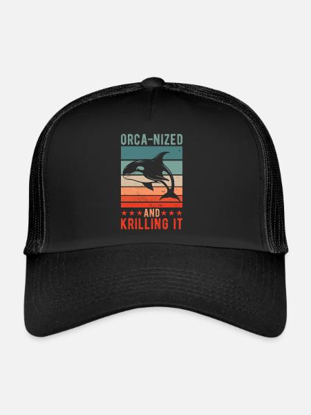 Orca-nisé et krilling - Casquette trucker  - noir/noir - Devant