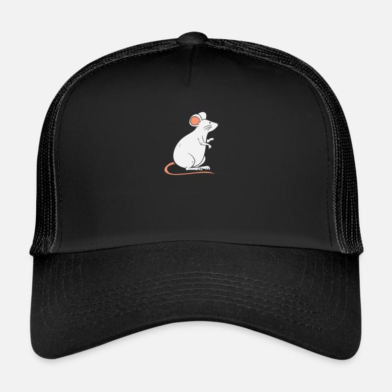 Ratte Solo Sitzend Weiße Ratte Liebt Ratte Trucker Cap