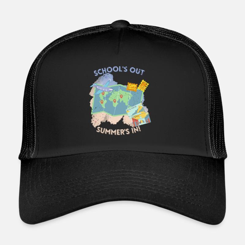 L’école est finie L’été est arrivé! - Casquette trucker  - noir/noir