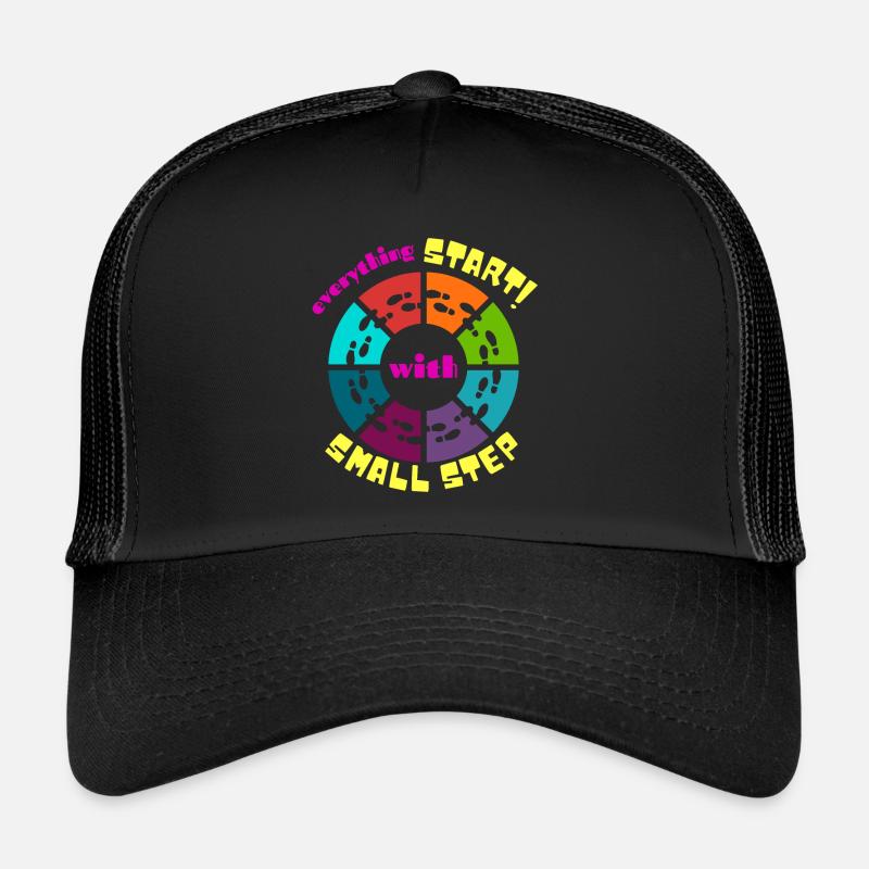 Tout commence par un petit pas - Casquette trucker  - noir/noir