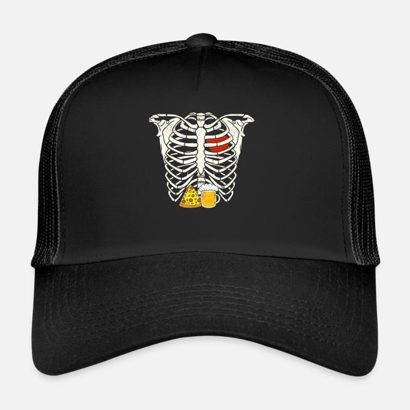 Daddy Skeleton Halloween Beer Pizza Drôle Enceinte Casquette trucker 
