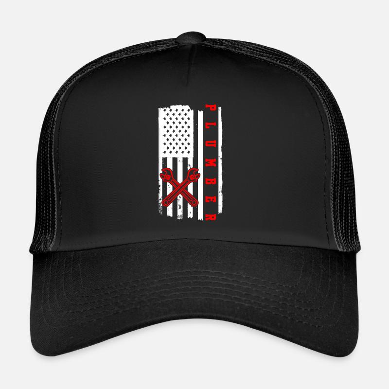 Plumber Flag USA Plumber Trucker Cap