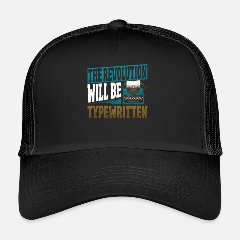 Die Revolution wird getippt Schreibmaschine Autor - Trucker Cap - Schwarz/Schwarz