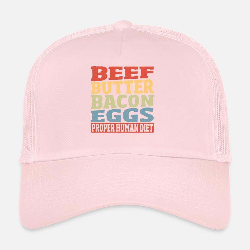 beurre de bœuf œufs au bacon à droite Casquette trucker 