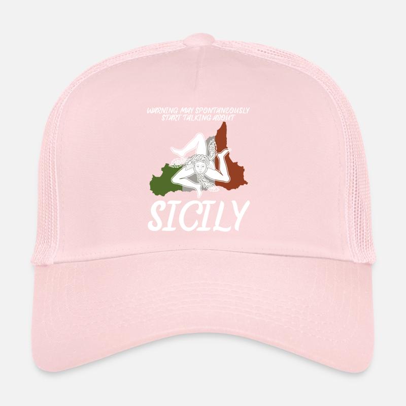Sicile Italie Drapeau italien Casquette trucker 