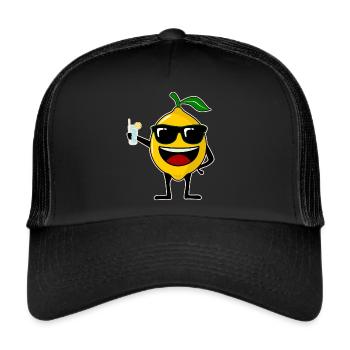 Zitronen Party Zitrone - Trucker Cap - Schwarz/Schwarz - Vorne