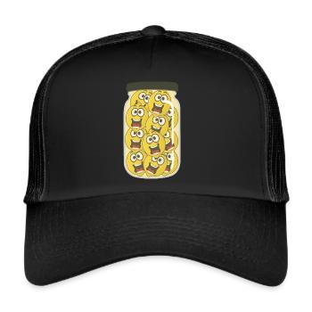 Zitronen lustige Zitrone - Trucker Cap - Schwarz/Schwarz - Vorne