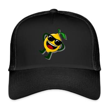 Zitrone entspannte Zitronen - Trucker Cap - Schwarz/Schwarz - Vorne