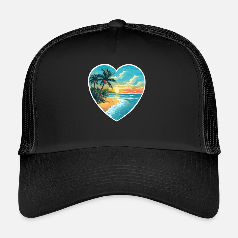 Strand Liebe - Trucker Cap - Schwarz/Schwarz