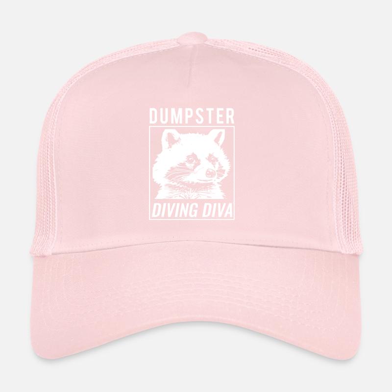 Raccoon lover garbage collecting garbage containers Trucker Cap